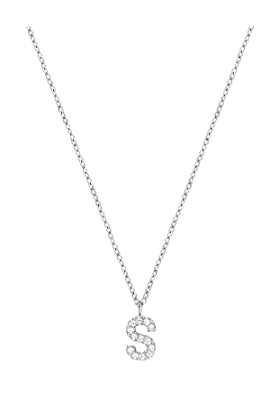 Mockberg Petite Stone Letter S Steel Necklace Smycken & klockor Dam Silver ONESIZE