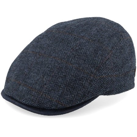 MJM Hats - Blau flatcap Cap - Driver Xtra 52 Wool Mix Navy Hr Flat Cap @ Hatstore