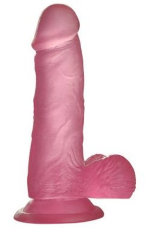 Kjøp Jelly Studs Crystal Dildo Pink 15,5cm - Dildo | God pris