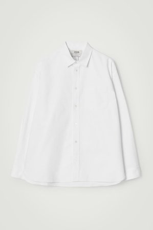 COS Men's Oversize Oxfordskjorta I Bomull in Vit