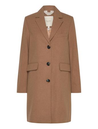 Leanettepw Otw Villakangastakki Pitkä Takki Beige Part Two