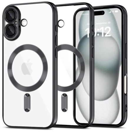 iPhone 16 skal MagSafe - Transparent / svart Iphone 16