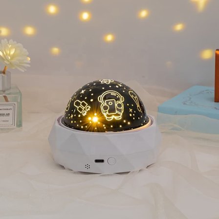 Astronaut Stjernehimmel Projektor Lampe, LED Natlampe og Projektionslampe til Soveværelse_TF_TF