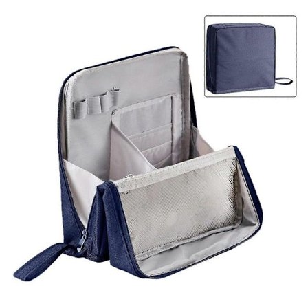 Bærbar Stående Makeup Taske Vandtæt Kosmetik Toiletartikler Tasker med Håndtag til Kvinder