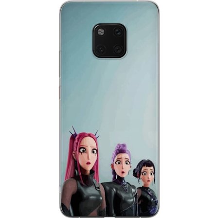 Yhteensopiva Puhelinkuori Huawei Huawei Mate 20 Pro Kolme animoitua naista, joilla on värikäs tukka futuristisessa tyylissä ja yllättyneet ilmeet