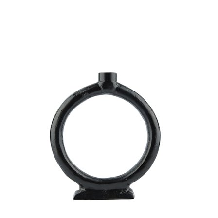 Kynttilänjalka, 22x4x25cm, musta alumiini