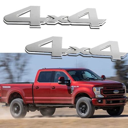 2 stk Metall 4x4 Bil Bakluke Emblem Merke Dekal