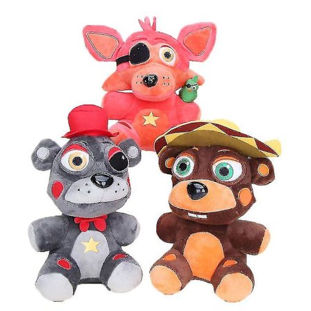 3 stk. 20 cm Fnaf plysj Five Nights plysjdyr Animal Game Doll Soft