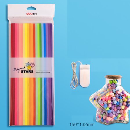 1 pakke med 20 farver/1000 ark i alt + stort stjerneønskebo