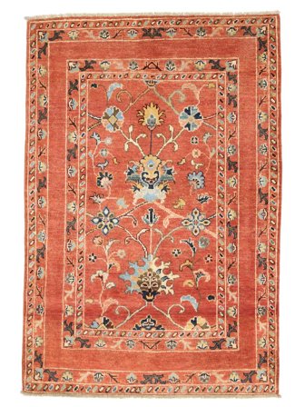 Håndknyttet Kazak Fine 101X145 Ullteppe Rød/Brun Lite