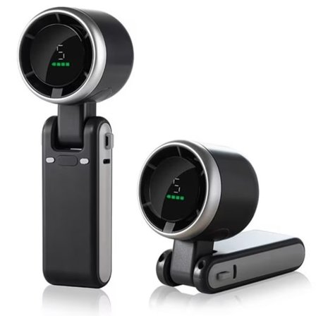 Mini ventilator, 3-i-1 Bærbar Håndventilator – Kan hænges om halsen, 5 Hastigheder, genopladelig og roterbar 180°, Sort