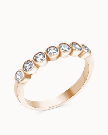Seven-stone Ring Lykke 18K Rose Gold 7x0.07 Carat - Engagement Rings & Wedding Rings from Vanbruun