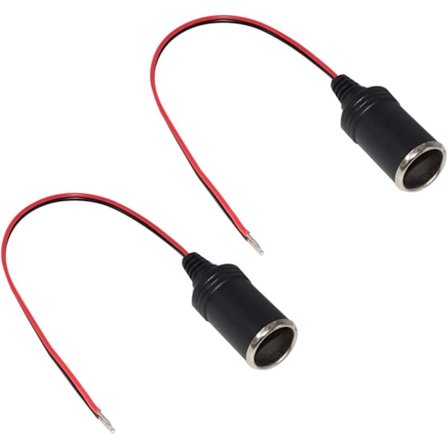 2 pak 12V 30 cm Bil Cigarettænder Hun Socket Forlængerkabel, Cigarkabel med Hun Socket Stik til GPS/Dash Cam Biloplader