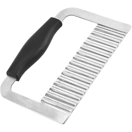 Kartoffel Crinkle Cutter i rustfrit stål, grøntsagskniv med bølget blad, Crinkle Cut skærer til chips, pommes frites, grøntsager og frugter