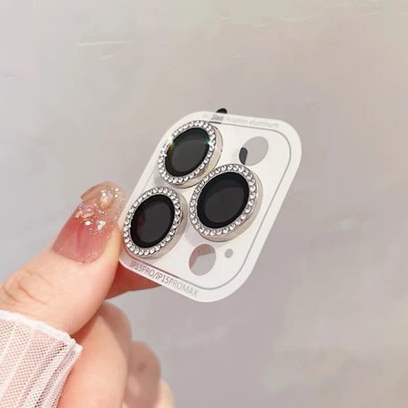 Lyxigt Diamant Kameraskydd för iPhone 15/15 Plus - Glitter Ring Lins Glas Bakre Linsskydd, 2st, Silver 15 15Plus(2st 15 15Plus(2st