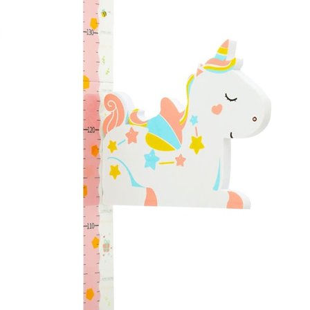 3D Stereo Baby Højde Måler, Baby Vækst Højde Diagram med Dyreformet Bevægelig Magnetisk Sticker Diagram - Stjerne Enhjørning