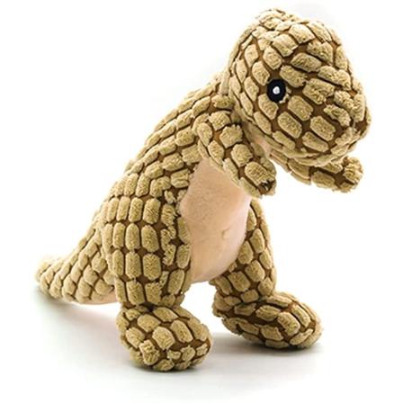 Dog stor dinosaurieleksak, plysch dinosauriehundleksak tuggleksak - Perfet brown