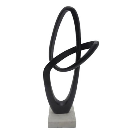 Dekorativ totemskulptur, 19x13x50cm, sort/hvid