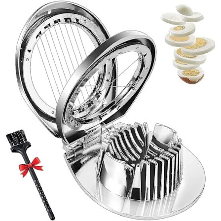 50 stk eggeskjærer laget av rustfritt stål, 2 i 1 skiver eggeskjærer eggeskjærer uten rengjøring