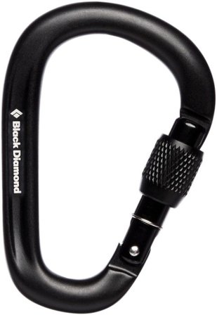 Black Diamond Pearlock Screwgate Carabiner lukittava karbiini, musta