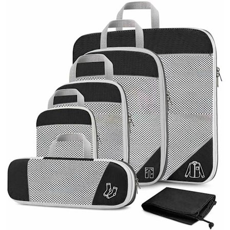 Resekompressionspackningskuber, 6-pack expanderbara duffelväskor