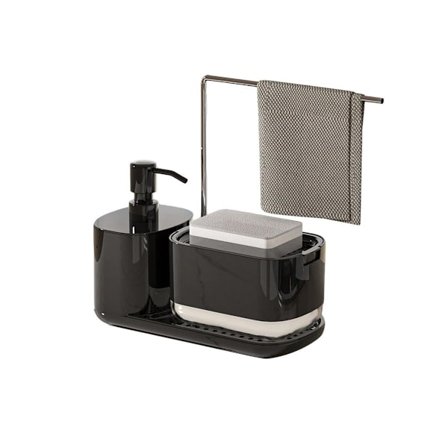 Handtvål Flytande Tryck Dispensare Läcksäker För Kök Badrum Enkel Påfyllning Svart