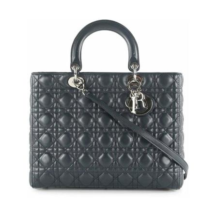Dior Vintage, Pre-owned Handbags Blauw, Dames, Maat:ONE Size,leer