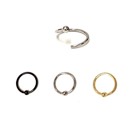 Extra Tunn Flexibel Bcr Ring Med Fixerad Kula (3st) Innerdiameter 10mm, 3st Guld Färg