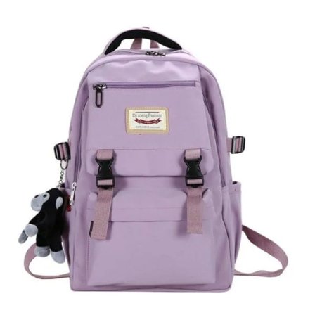 Dame Pige Rygsæk Skuldertaske Skoletaske Koreansk Mellemskoleelev Universitetsstil Gymnastiktaske Lilla Purple[co]