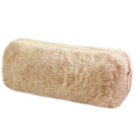 Plys Penalhus, Fluffy Penalhus Blødt Penalhus Plysset Lodden Taske Fluffy Makeup Taske Sødt Penalhus Khaki