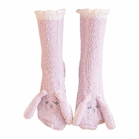 Hjemmesokker fortykkede søde sokker koral fløjl sokker sokker vinter varme sokker plys sokker strikkede sokker fluffy seng sokker høje sokker vinter 