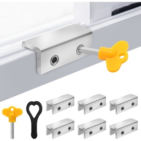 6 sæt skydevindueslåse Laelr sikkerhedsvindue låse med 2 nøgler til