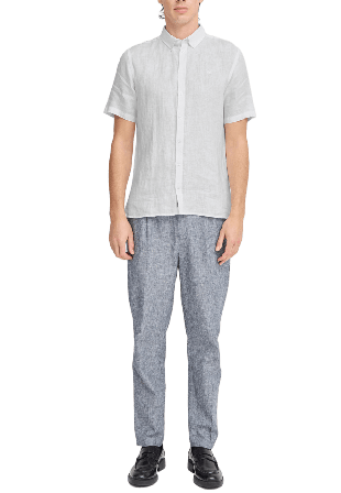 Casual Friday CFANTON 0071 SS 100% linen shirt Skjortor Herr Vit M