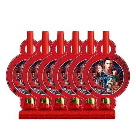 6 stk. Stranger Things Blåsefløyter Bursdagsfestutstyr