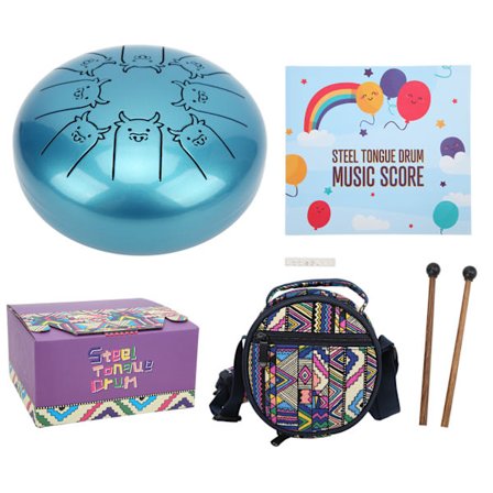 5,5 tuuman 8 nuotin Chakra Tank -metalliseoksesta valmistettu eläinkuvioinen kielirumpu lyömäsoitin