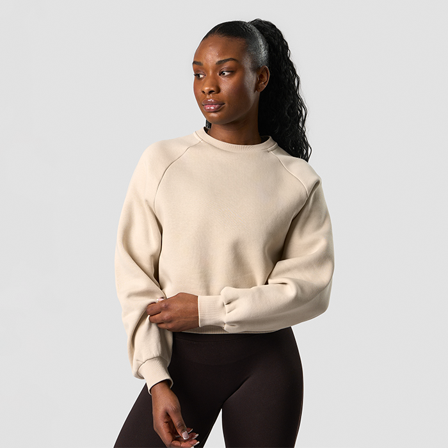 ICANIWILL Everyday Cropped Crewneck, Beige