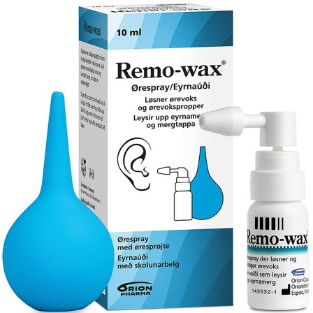 Remo-wax Ørespray m. øresprøjte 10 ml, Medicin & Pleje, Ører, Ørerens
