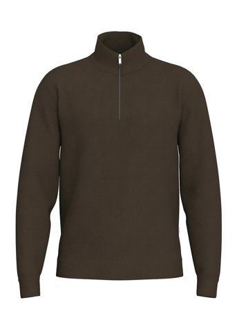 Slhemanuel Soft Zip High Neck Sweat Noos Brown Selected