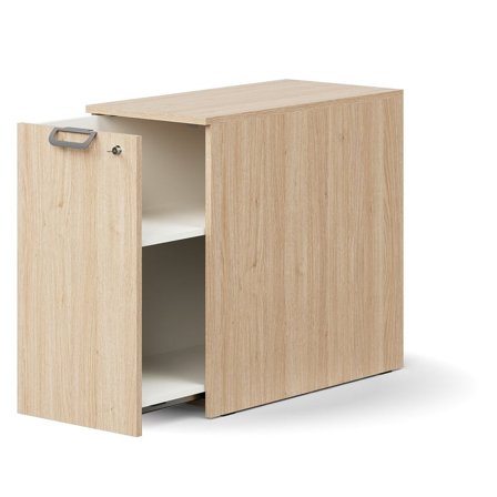 Låsbart sideskab QBUS, venstre inkl. håndtag, 740x400x800 mm, eg