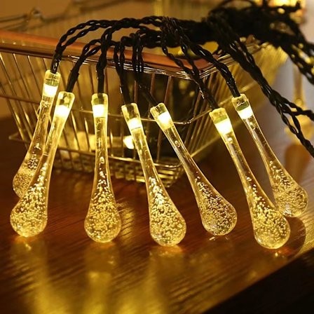 5 meter 20 lampor vattendroppe dekoration vinter dekoration LED bubbla lykta ljusslinga (flerfärgad)