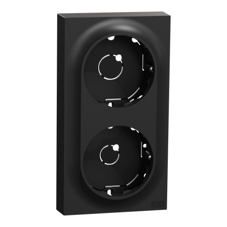 Elko EKO50023 Pintakehys 2-pintakojerasia, matala, kytkimille Musta, Kytkimet & pistorasiat