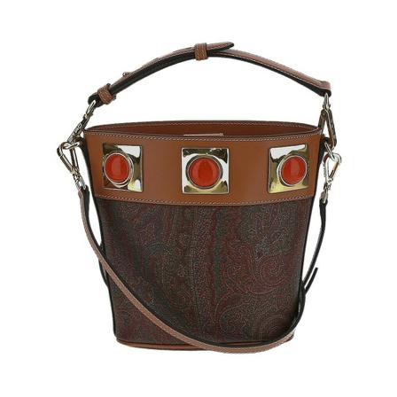 Etro, Paisley Crown Me Bucket Bag Bruin, Dames, Maat:ONE Size