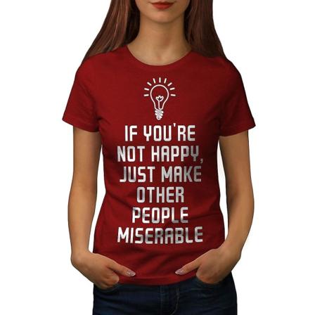 Inte glad Sarkasm Rolig T-shirt för kvinnor S