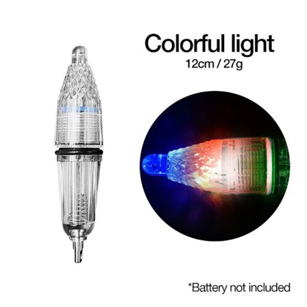 LED Fiskelampe Agn Lys MULTIFARGE 12CM