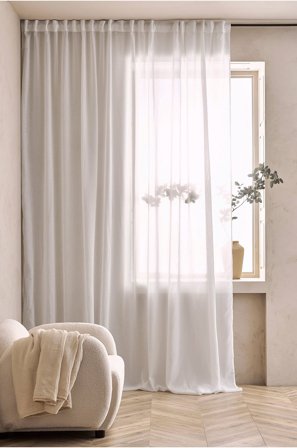 &Home - Gardin med multibånd Dani 1 stk - Hvit - Leggbåndslengder - 300 - Fra Homeroom