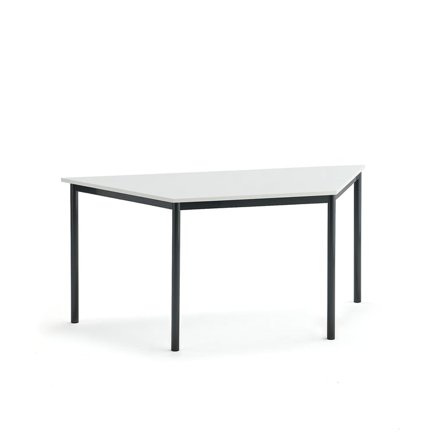 Table SONITUS TRAPETS, 1600x800x720 mm, white high pressure laminate, anthracite