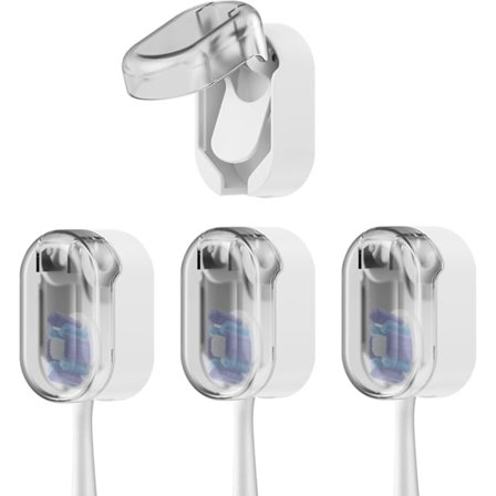 Vægmonteret elektrisk tandbørsteholder 4-pak, selvklæbende og støvtæt [ZHE]