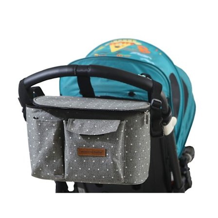 Barnevognveske Organizer Barnevogn Buggy Bag Baby Universal Multifunksjonell Oppbevaringsveske (Grå stjerne)