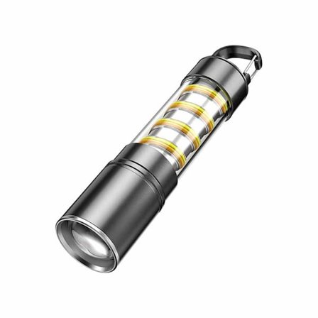 Genopladelig LED Lommelygte med Type-C Kabel & 18650 Batteri (1200mAh) - Bærbar Zoombar Lygte