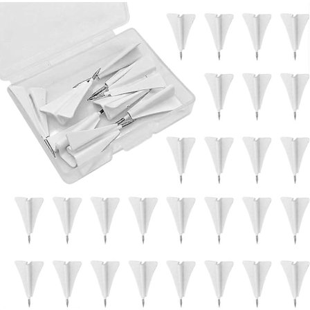 24 stk fly-tegnestifter, bulk fly-nåler, kart- og kontorbås-nåler, kreative nåler til korktavle, tegnestifter til oppslagstavle, hvite kontorstifter